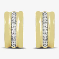 1/10 CT. T.W. Lab Grown White Diamond 14K Gold Over Silver Sterling Silver 13.7mm Hoop Earrings