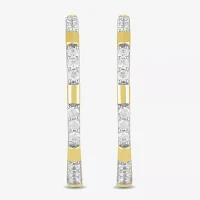 1 CT. T.W. Lab Grown White Diamond 14K Gold Over Silver Sterling Silver 33.7mm Hoop Earrings