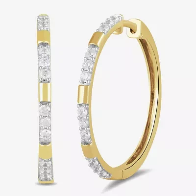 1 CT. T.W. Lab Grown White Diamond 14K Gold Over Silver Sterling Silver 33.7mm Hoop Earrings