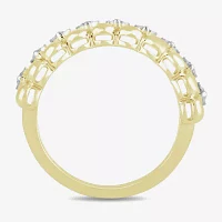 Womens 1/4 CT. T.W. Lab Grown White Diamond 14K Gold Over Silver Sterling Cocktail Ring