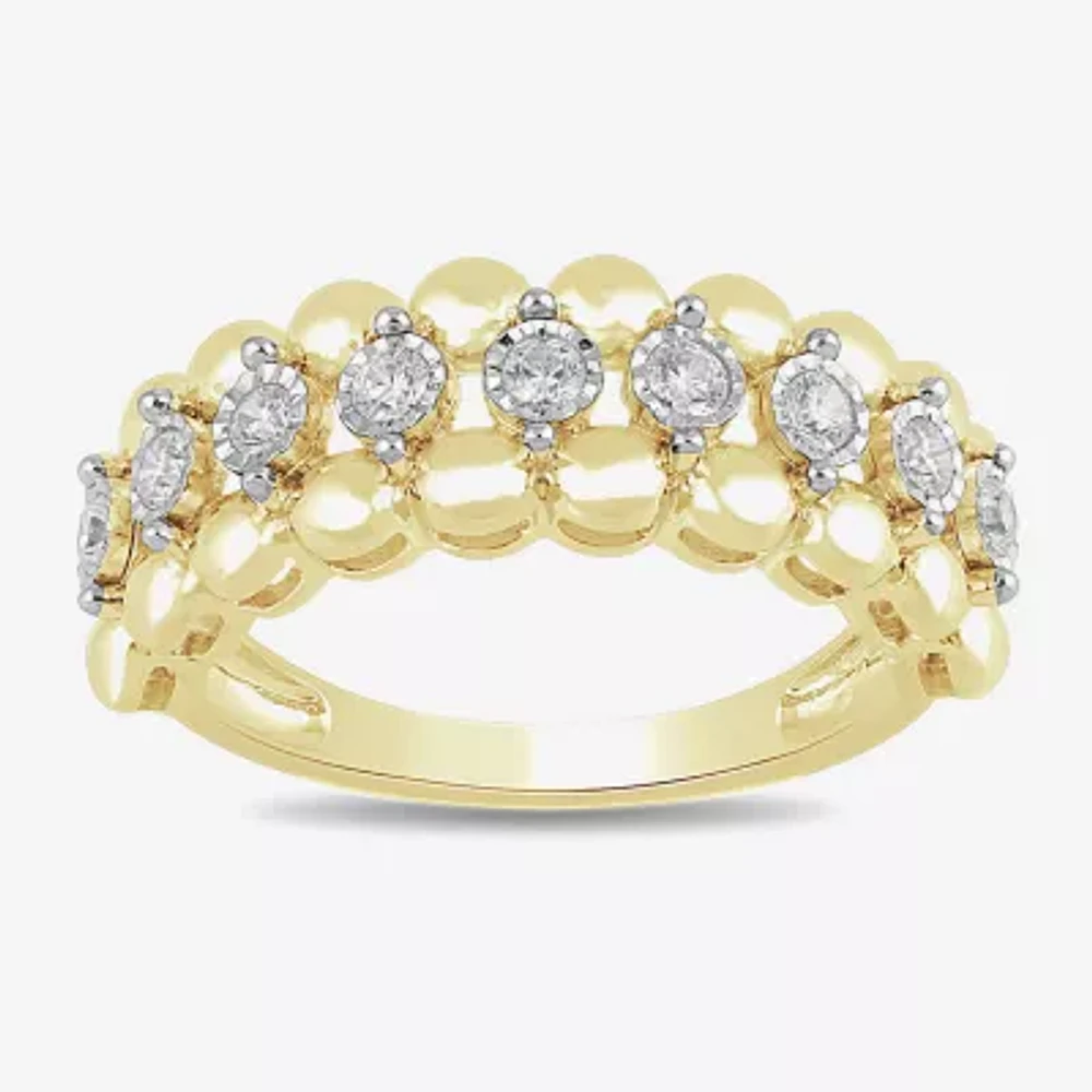 Womens 1/4 CT. T.W. Lab Grown White Diamond 14K Gold Over Silver Sterling Band