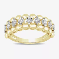 Womens 1/4 CT. T.W. Lab Grown White Diamond 14K Gold Over Silver Sterling Cocktail Ring