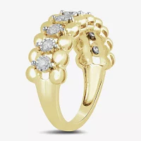 Womens 1/4 CT. T.W. Lab Grown White Diamond 14K Gold Over Silver Sterling Cocktail Ring