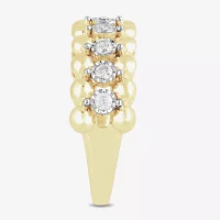 Womens 1/4 CT. T.W. Lab Grown White Diamond 14K Gold Over Silver Sterling Cocktail Ring