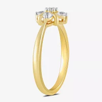 Womens 1/4 CT. T.W. Lab Grown White Diamond 14K Gold Over Silver Sterling Cocktail Ring