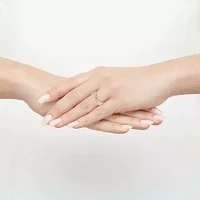 (H-I,Si1-Si2) Womens 1/4 CT. T.W. Lab Grown White Diamond 14K Gold Over Silver Sterling Crossover Cocktail Ring