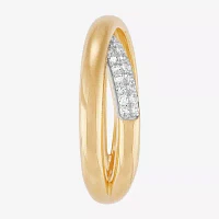 (H-I,Si1-Si2) Womens 1/4 CT. T.W. Lab Grown White Diamond 14K Gold Over Silver Sterling Crossover Cocktail Ring