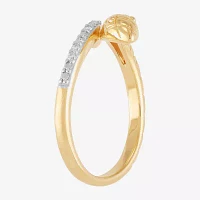 (H-I, Si2) Snake Womens Diamond Accent Lab Grown White 14K Gold Over Silver Bypass  Band