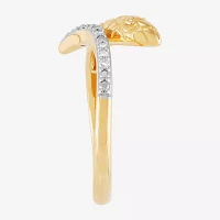 (H-I, Si2) Snake Womens Diamond Accent Lab Grown White 14K Gold Over Silver Bypass  Band