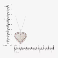 Womens Pink Mother Of Pearl Sterling Silver Heart Pendant Necklaces