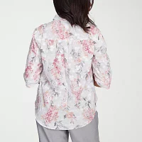 Alfred Dunner Estate Of Mind Womens 3/4 Sleeve Blouse