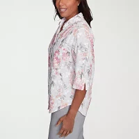 Alfred Dunner Estate Of Mind Womens 3/4 Sleeve Blouse