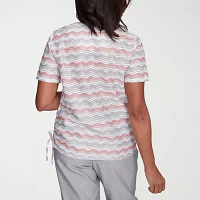 Alfred Dunner Estate Of Mind Womens Crew Neck Short Sleeve T-Shirt