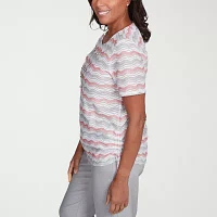 Alfred Dunner Estate Of Mind Womens Crew Neck Short Sleeve T-Shirt