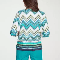 Alfred Dunner Nantucket Womens Crew Neck 3/4 Sleeve T-Shirt