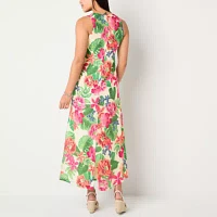 Willow Glenn Womens Sleeveless Floral Maxi Dress