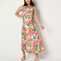 Willow Glenn Womens Sleeveless Floral Maxi Dress