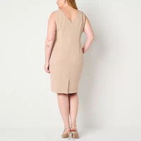 Maya Brooke Womens Jacket Dress Plus
