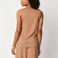 Liz Claiborne Womens V Neck Sleeveless Pullover Sweater
