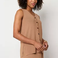 Liz Claiborne Womens V Neck Sleeveless Pullover Sweater