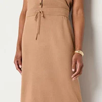 Liz Claiborne Womens Mid Rise Midi A-Line Skirt