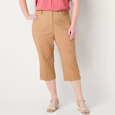 Liz Claiborne Womens Mid Rise Plus Capri Pants