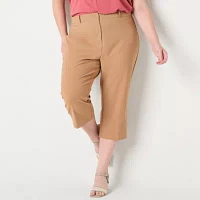 Liz Claiborne Womens Mid Rise Plus Capri Pants