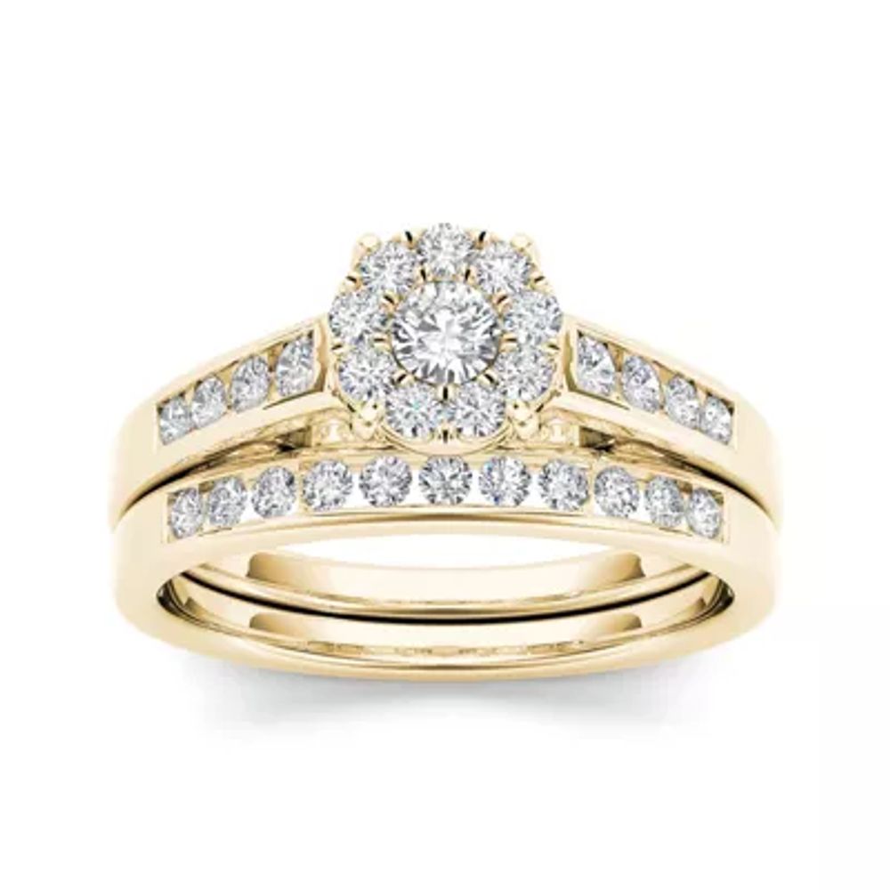 CT.T.W. Natural Diamond 10K Yellow Gold Bridal Ring Set