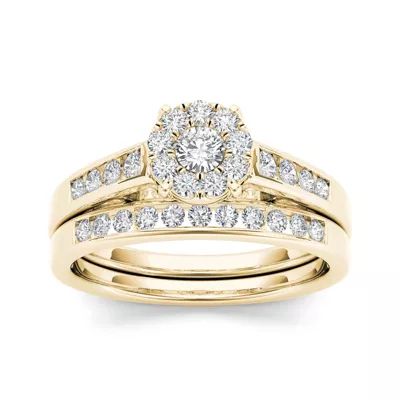 CT.T.W. Natural Diamond 10K Yellow Gold Bridal Ring Set