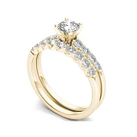 1/ CT.T.W. Natural Diamond 14K Yellow Gold Bridal Ring Set