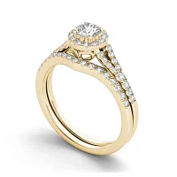 3/4 CT.T.W. Natural Diamond 10K Yellow Gold Bridal Ring Set