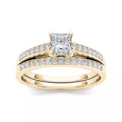 CT.T.W. Natural Diamond 14K Yellow Gold Bridal Ring Set