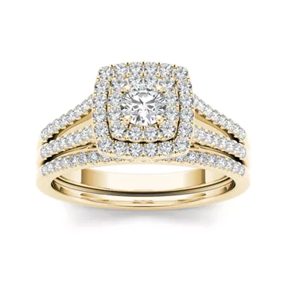 3/4 CT.T.W. Natural Diamond 10K Yellow Gold Bridal Set