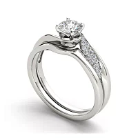 5/8 CT.T.W. Natural Diamond 14K White Gold Bridal Ring Set