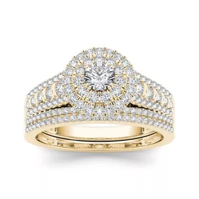 1 CT.T.W. Natural Diamond 10K Yellow Gold Bridal Set