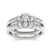 1 CT.T.W. Natural Diamond 14K Gold Bridal Ring Set