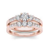 CT.T.W. Natural Diamond 14K Rose Gold Bridal Ring Set