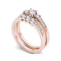 CT.T.W. Natural Diamond 14K Rose Gold Bridal Ring Set