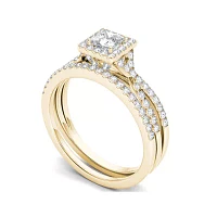 1 CT.T.W. Natural Diamond 10K Yellow Gold Bridal Ring Set