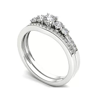 1 CT.T.W. Natural Diamond 14K Gold Bridal Ring Set