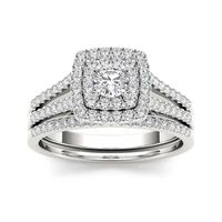 CT.T.W. Natural Diamond 10K White Gold Bridal Set