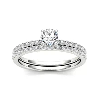 3/4 CT.T.W. Natural Diamond 14K White Gold Bridal Ring Set