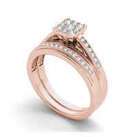 CT.T.W. Natural Diamond 10K Rose Gold Bridal Ring Set