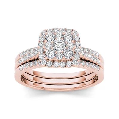 1/ CT.T.W. Natural Diamond 10K Rose Gold Bridal Set