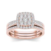 1/ CT.T.W. Natural Diamond 10K Rose Gold Bridal Set