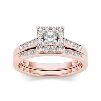 CT.T.W. Natural Diamond 10K Rose Gold Bridal Set Ring