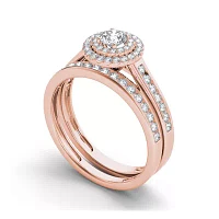 CT.T.W. Natural Diamond 10K Rose Gold Bridal Ring Set
