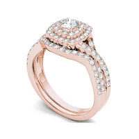 CT.T.W. Natural Diamond 10K Rose Gold Bridal Ring Set