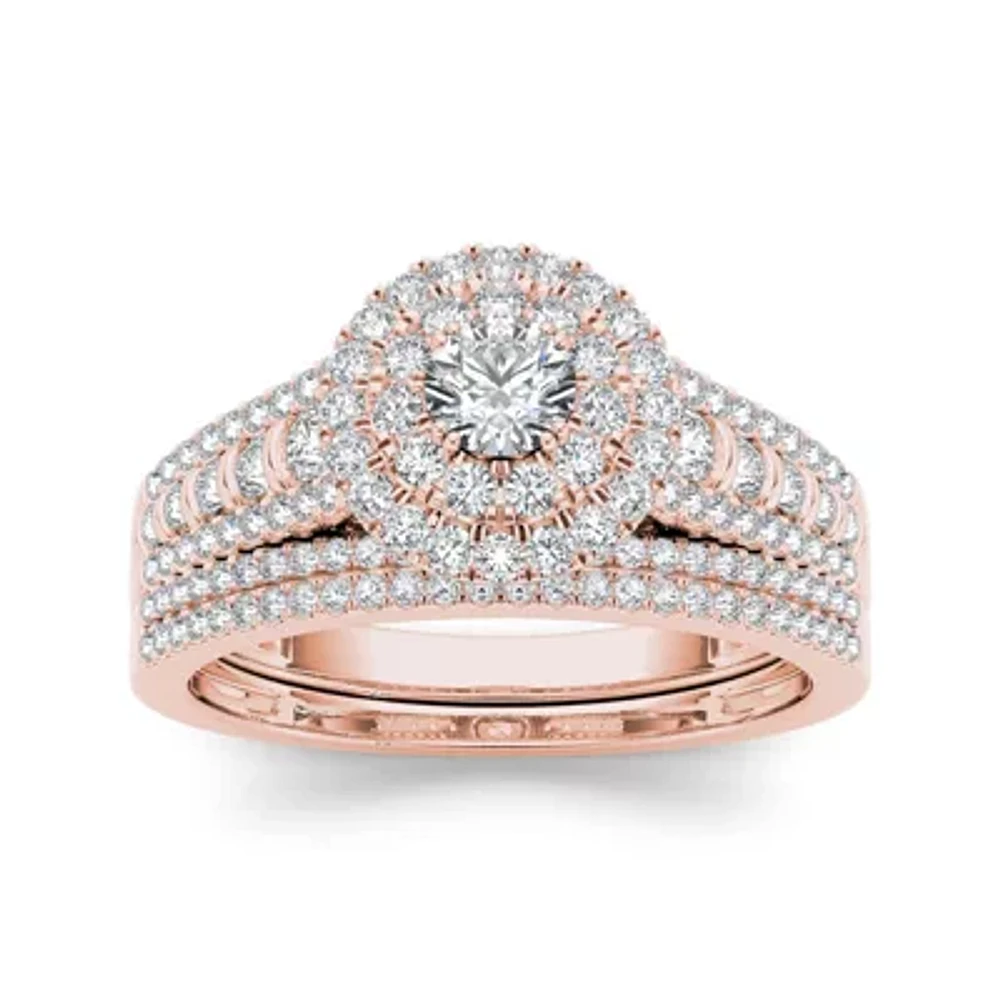 1 CT.T.W. Natural Diamond 10K Rose Gold Bridal Set