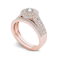 1 CT.T.W. Natural Diamond 10K Rose Gold Bridal Set